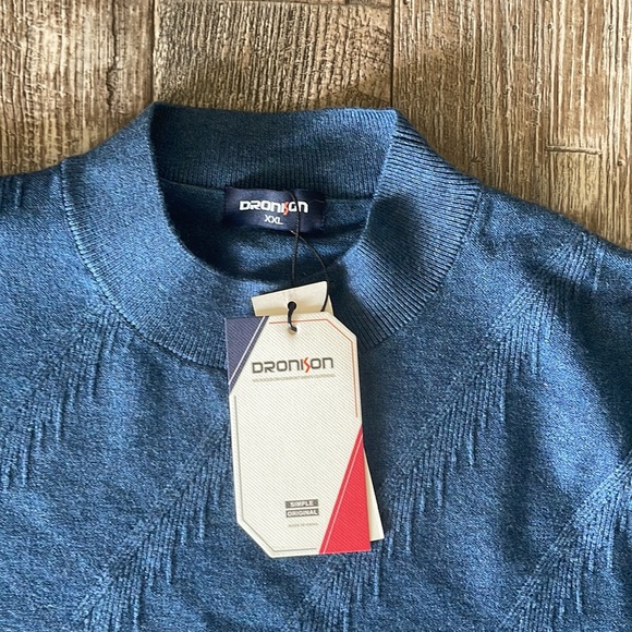 Dronison Mens Sweaters Blue, XXL - Picture 4 of 8